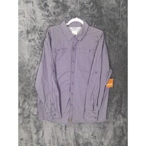 Reel Legends Mens Purple Plaid Long Sleeve Roll Tab Fishing Shirt XL NWT